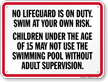 No Lifeguard On Duty Sign
