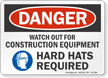 Watch Out For Construction Equipment Sign