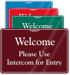 Please Use Intercom For Entry Showcase Wall Sign