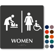 Women TactileTouch Braille Restroom Sign