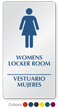 Bilingual Women's Locker Room Braille Sign