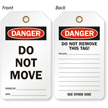 Danger Do Not Move 2 Sided Tag