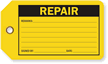 Repair Production Control Tag