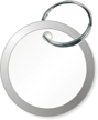 White Metal Rim Key Tags (with rings)