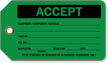 Accept Plastic Tags, Vinyl Inspection Tag