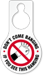 Dont Come Banging Humorous Door Hang Tag