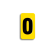 Embossed Aluminum Pole Marker Character, Black on Yellow, "0/O" For Horizontal Mounting Holder