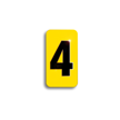 Embossed Aluminum Pole Marker Character, Black on Yellow, "4" For Horizontal Mounting Holder