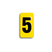 Embossed Aluminum Pole Marker Character, Black on Yellow, "5" For Horizontal Mounting Holder