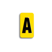 Embossed Aluminum Pole Marker Character, Black on Yellow, "A" For Horizontal Mounting Holder