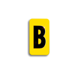 Embossed Aluminum Pole Marker Character, Black on Yellow, "B" For Horizontal Mounting Holder