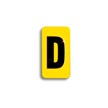 Embossed Aluminum Pole Marker Character, Black on Yellow, "D" For Horizontal Mounting Holder