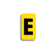 Embossed Aluminum Pole Marker Character, Black on Yellow, "E" For Horizontal Mounting Holder