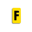 Embossed Aluminum Pole Marker Character, Black on Yellow, "F" For Horizontal Mounting Holder