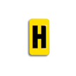 Embossed Aluminum Pole Marker Character, Black on Yellow, "H" For Horizontal Mounting Holder