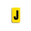 Embossed Aluminum Pole Marker Character, Black on Yellow, "J" For Horizontal Mounting Holder