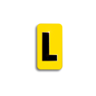Embossed Aluminum Pole Marker Character, Black on Yellow, "L" For Horizontal Mounting Holder