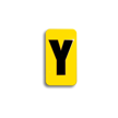 Embossed Aluminum Pole Marker Character, Black on Yellow, "Y" For Horizontal Mounting Holder