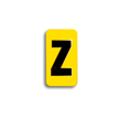 Embossed Aluminum Pole Marker Character, Black on Yellow, "Z" For Horizontal Mounting Holder
