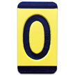 Horizontal Mounting Plastic Engraved Pole Marker Character, Black on Yellow, "0/O"