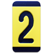Horizontal Mounting Plastic Engraved Pole Marker Character, Black on Yellow, "2"