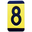 Horizontal Mounting Plastic Engraved Pole Marker Character, Black on Yellow, "8"