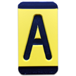 Horizontal Mounting Plastic Engraved Pole Marker Character, Black on Yellow, "A"