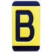 Horizontal Mounting Plastic Engraved Pole Marker Character, Black on Yellow, "B"