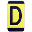 Horizontal Mounting Plastic Engraved Pole Marker Character, Black on Yellow, "D"