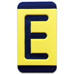 Horizontal Mounting Plastic Engraved Pole Marker Character, Black on Yellow, "E"
