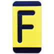 Horizontal Mounting Plastic Engraved Pole Marker Character, Black on Yellow, "F"