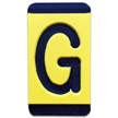 Horizontal Mounting Plastic Engraved Pole Marker Character, Black on Yellow, "G"