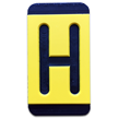 Horizontal Mounting Plastic Engraved Pole Marker Character, Black on Yellow, "H"