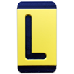 Horizontal Mounting Plastic Engraved Pole Marker Character, Black on Yellow, "L"
