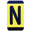 Horizontal Mounting Plastic Engraved Pole Marker Character, Black on Yellow, "N"