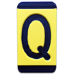 Horizontal Mounting Plastic Engraved Pole Marker Character, Black on Yellow, "Q"