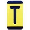 Horizontal Mounting Plastic Engraved Pole Marker Character, Black on Yellow, "T"