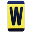 Horizontal Mounting Plastic Engraved Pole Marker Character, Black on Yellow, "W"