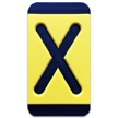 Horizontal Mounting Plastic Engraved Pole Marker Character, Black on Yellow, "X"