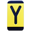 Horizontal Mounting Plastic Engraved Pole Marker Character, Black on Yellow, "Y"