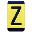 Horizontal Mounting Plastic Engraved Pole Marker Character, Black on Yellow, "Z"