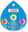 Pool Pass In Water Drop Shape, Life Rings Design