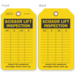 Scissor Lift Inspection Forklift Inspection Tag
