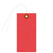 Red Tyvek Shipping Blank Tag With Wire And Metal Eyelet