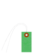 Tyvek Shipping Green Tag With Wire And Metal Eyelet