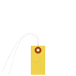 Tyvek Shipping Yellow Tag With Wire And Metal Eyelet
