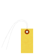 Tyvek Yellow Shipping Tag With Wire And Metal Eyelet