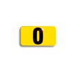 Embossed Aluminum Pole Marker Character, Black on Yellow, "0/O" For Vertical Mounting Holder