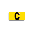 Embossed Aluminum Pole Marker Character, Black on Yellow, "C" For Vertical Mounting Holder