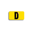 Embossed Aluminum Pole Marker Character, Black on Yellow, "D" For Vertical Mounting Holder